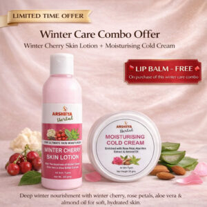 Winter cherry lotion+Moisturizer face cream=Lip balm (free)